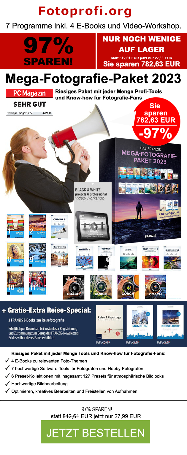 86% SPAREN! - Mega-Fotografie-Paket Tools & Know-how für Hobby- und Profi-Fotografen